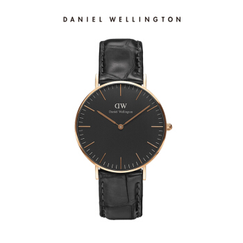 ダニエレ・ウェルリングの腕時計DW女性用36 mmブロックの文字盤です。金色侧のベルが薄い女性用时计です。