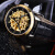 ゴッホは、スイスのブラドの全自動透か彫刻の機械の時計の男の時計の抽出するシリズの夜光防水のファンシビオの入力名表【新金】上品の黒の皿のベルF 329 L.1 A