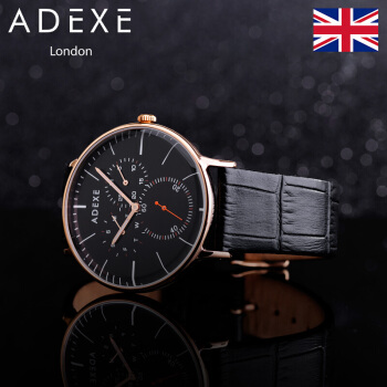 ADEXEイギリス入力男性腕時計カレンダ小秒盤三眼薄型フュージョン1868 A-06