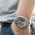アメカ施図霖（Steeuhrling）自動腕時計男性双時区日月透か46 mm男性腕時計797.01シルバー