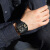POLICE腕時計男性用50 mmブラック文字盤ブラケットベルト多芯四角形クウォーズ腕時計PL.44698 JSB/02