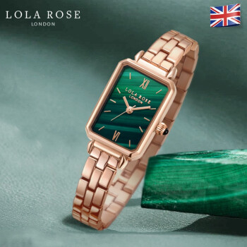 Lola Rose腕時計女性ファンシー防水クウォーク女性腕時計規格品の四角形の小さな緑の時計LR 4146（20 mm竹の節の模様の鋼帯）