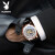【百億の補助金】プレイボーイ（PLAYBOY）腕時計男性機械表の透かし彫りの超薄型防水原装輸入全自動機械男子表5534アップグレード版Mayベルト終身品質保証