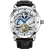 シュトゥン米国入力腕時計の透かし彫りの腕時計男性全自動機械式時計日月星象双時区371.01アーナート銀色